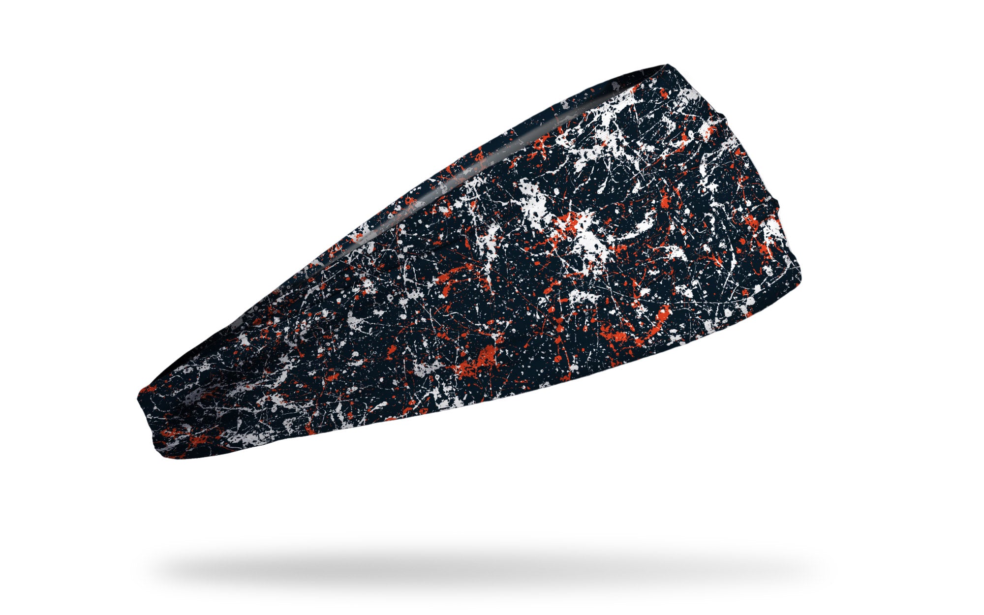 Navy and Burnt Orange Splatter Big Bang Lite Headband - Adjustable Sports Headband for Running, Yoga, and Workouts - Sweat-Wicking and Comfortable for Women & Men