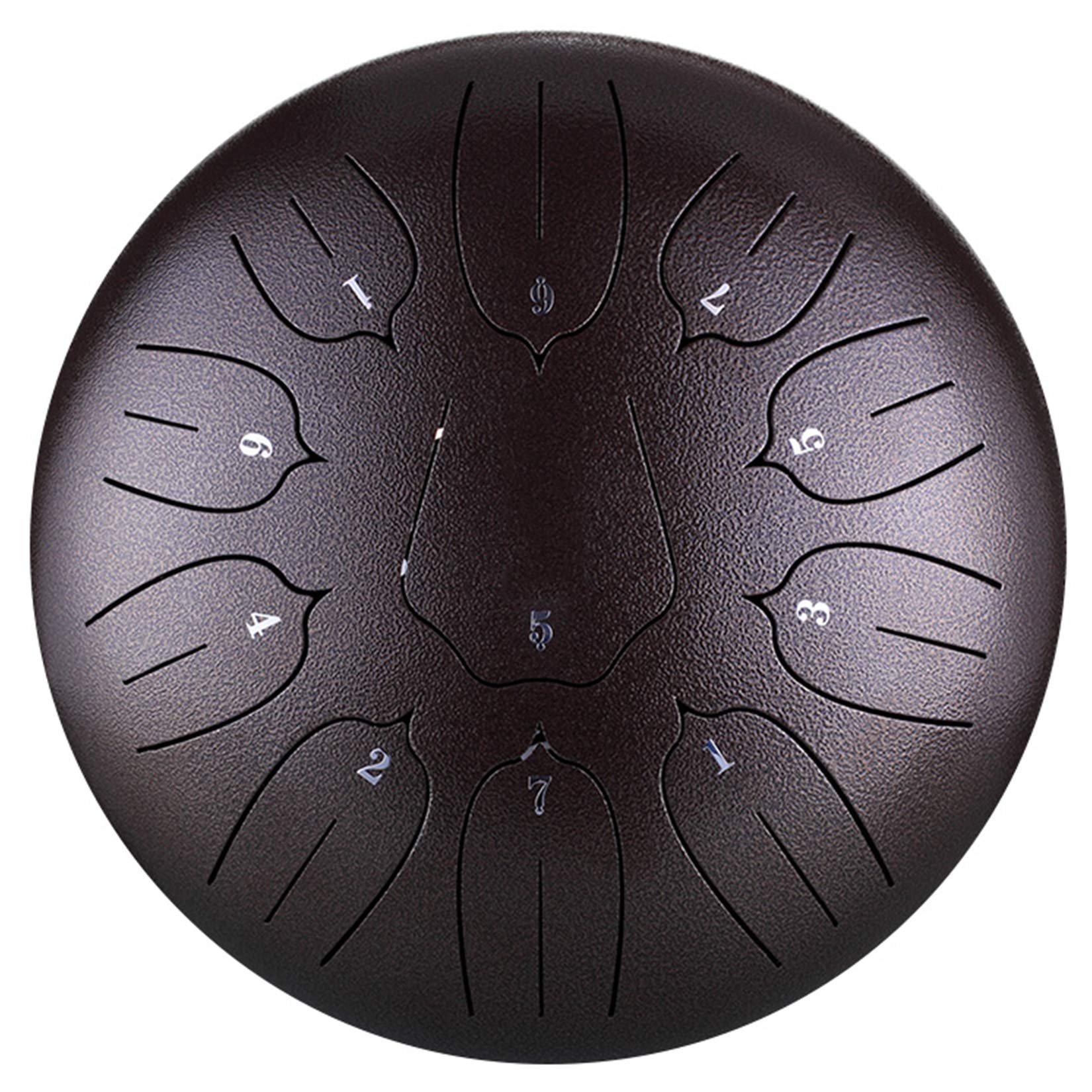Byrotson 10 Inch Steel Tongue Drum - 11 Note Handpan Healing Instrument with Mallets & Carry Bag | Portable Percussion for Meditation, Yoga, Zen, Music Therapy & Sound Healing Sessions