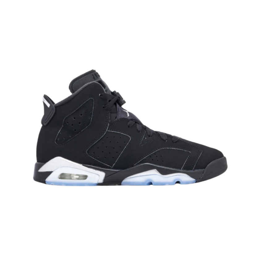 Air Jordan 6 GS Basketball Shoes - Black Metallic Silver for Women & Girls | Perfect for Streetwear, Sneaker Collection & Casual Sports Fashion