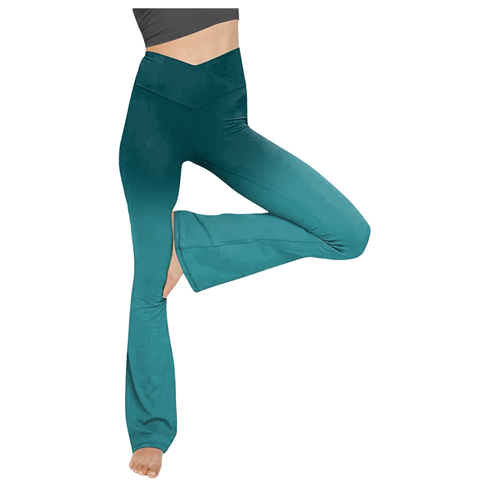 Women's High Waist Yoga Leggings - Gradient Tummy Control Elastic Bootcut Workout Pants with No-See Cut Seams | Perfect for Yoga, Gym & Everyday Wear