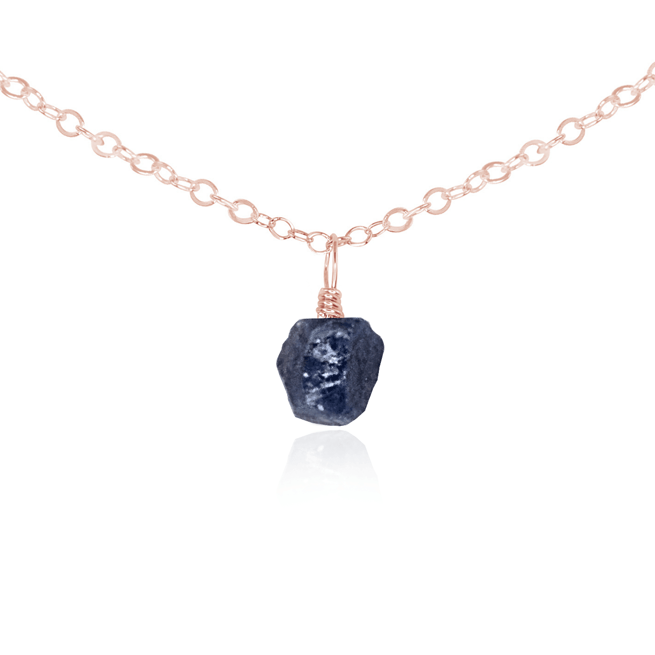 Tiny Rough Sapphire Gemstone Pendant Choker Necklace - Natural Blue Sapphire Jewelry for Women, Boho Chic Layering Necklace for Everyday Wear & Special Occasions