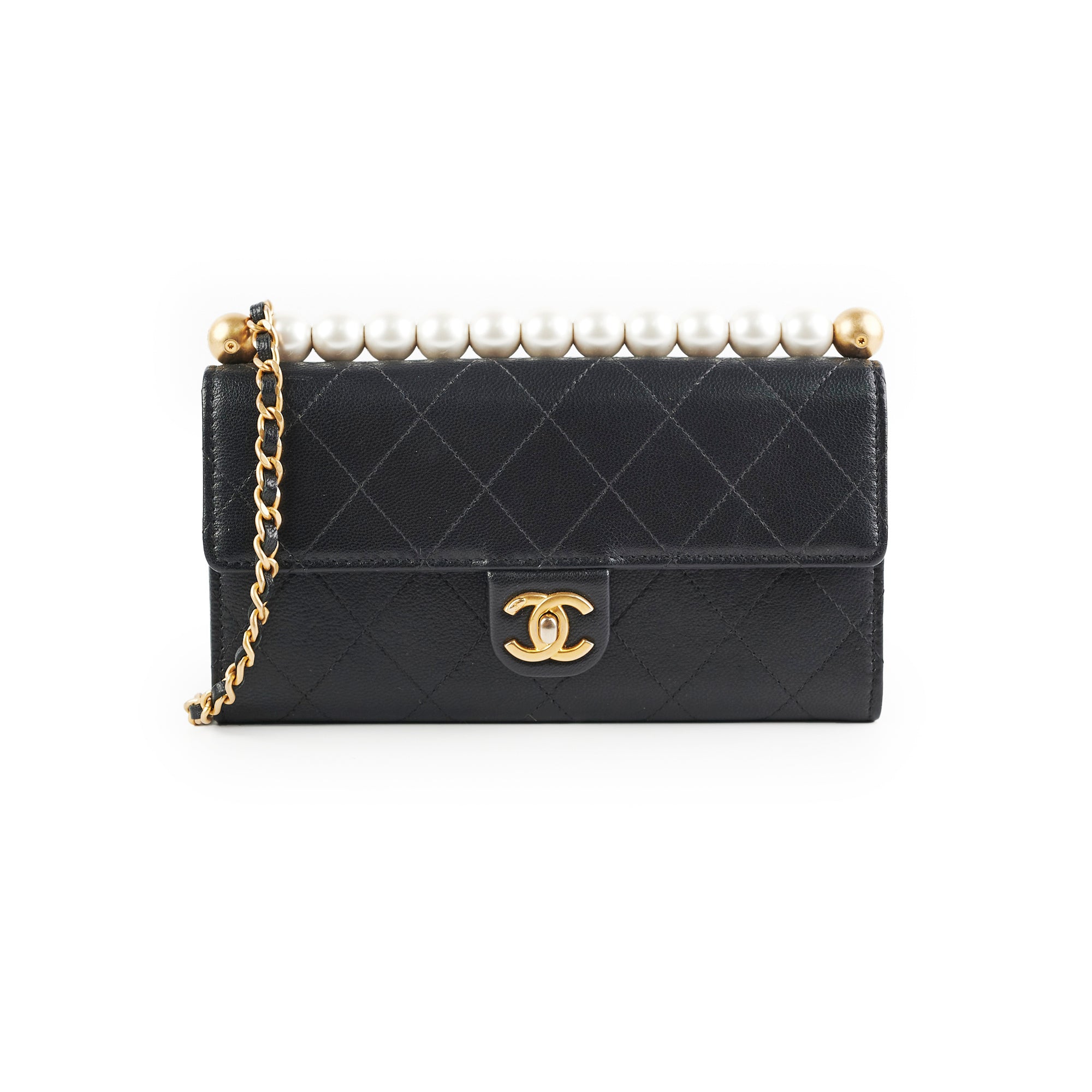 Chanel Pearl Black Long Wallet On Chain WOC - Luxury Crossbody Bag for Women, Perfect for Evening Events & Daily Use