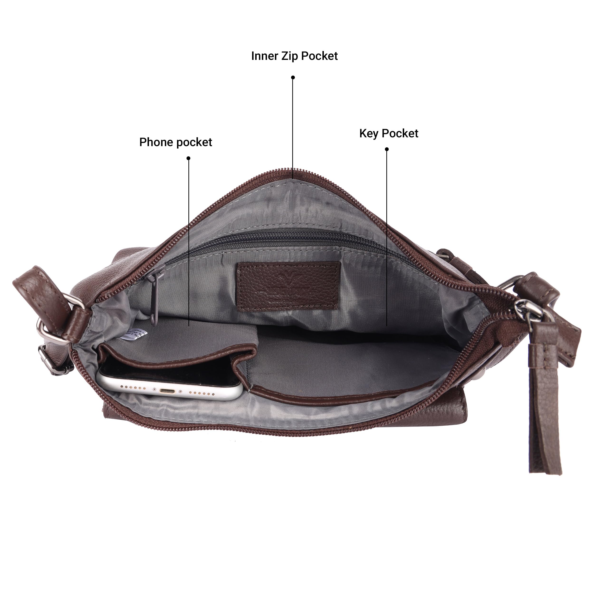 Lucy Small Soft Leather Crossbody Handbag for Women - Stylish & Lightweight Purse for Everyday Use, Travel & Date Night