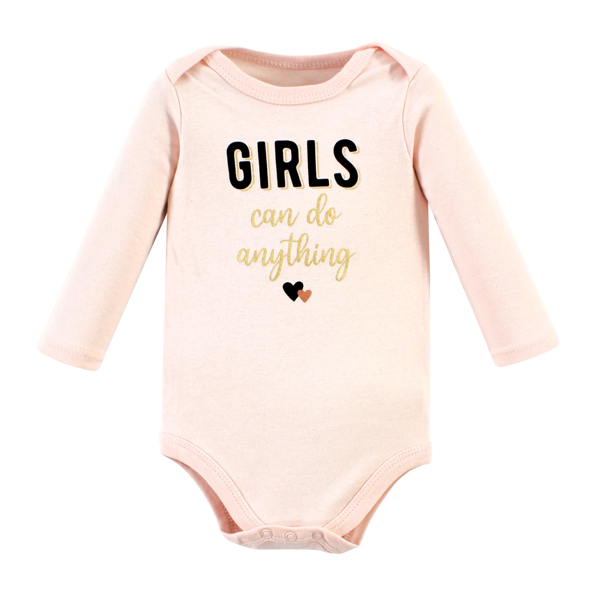 Hudson Baby Unisex Cotton Long-Sleeve Bodysuits - Cinnamon Hearts Print, 9-12 Months | Soft & Comfortable Infant Onesies for Everyday Wear, Playtime & Photo Shoots