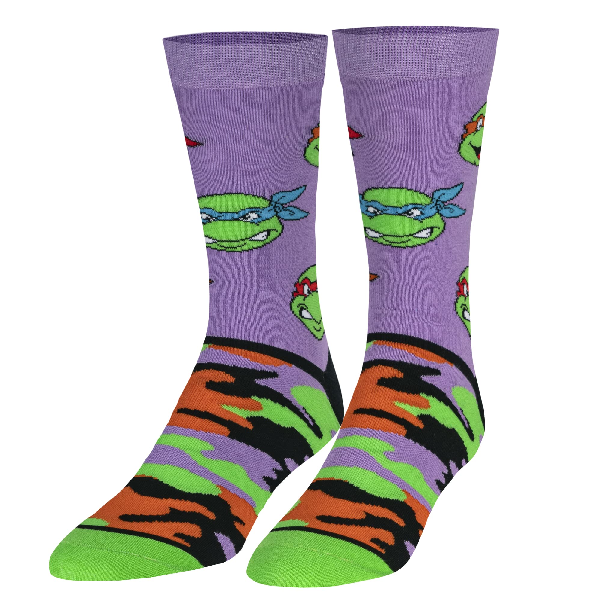 Odd Sox Nickelodeon TMNT Teenage Mutant Ninja Turtles 90s Cartoon Novelty Socks - Fun Crew Socks for Men & Women, Perfect for Cosplay, Gifts, and 90s Nostalgia Fans