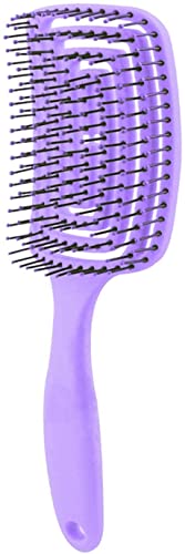 RASTVI Detangling Hair Brush for Men & Women - Wet & Dry Hair Massage Comb for Long, Thick, Thin, Curly & Natural Hair - No More Tangles - Mosquito Coil Hollow Design (Purple, Pack of 1) | Perfect for Home, Travel & Salon Use
