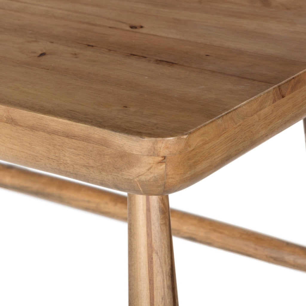 Lorik Desk - Caramel Rubberwood Computer Desk for Home Office, Study & Workspace - Durable & Stylish Writing Table for Small Spaces