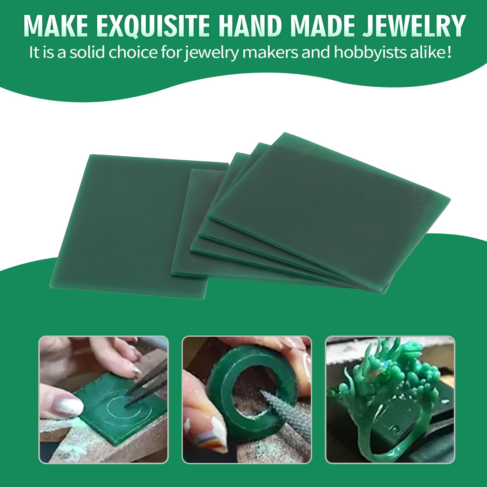 5pcs 2mm Jewelry Carving Wax Sheets for Ring Making & DIY Crafts - Premium Modeling Wax for Engraving, Casting & Jewelry Design - Perfect for Wax Carving, Mold Making & Metal Casting Projects