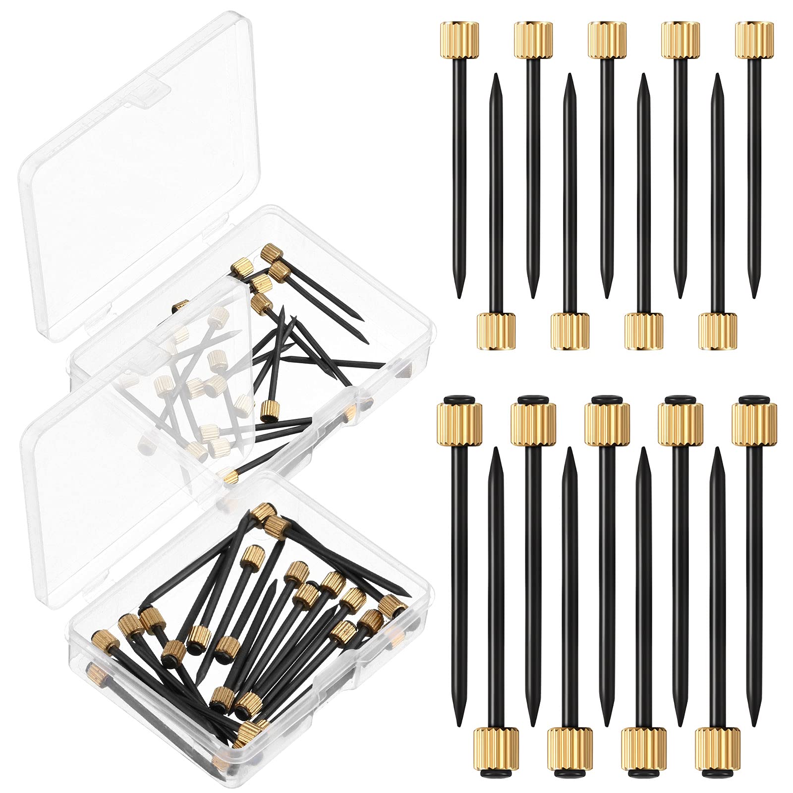 Black Steel Picture Hanging Nails with Brass Head - 50pcs Heavy Duty Wall Hooks for Frames (5-30 lbs Capacity) - Perfect for Gallery Walls, Home Decor & Photo Display