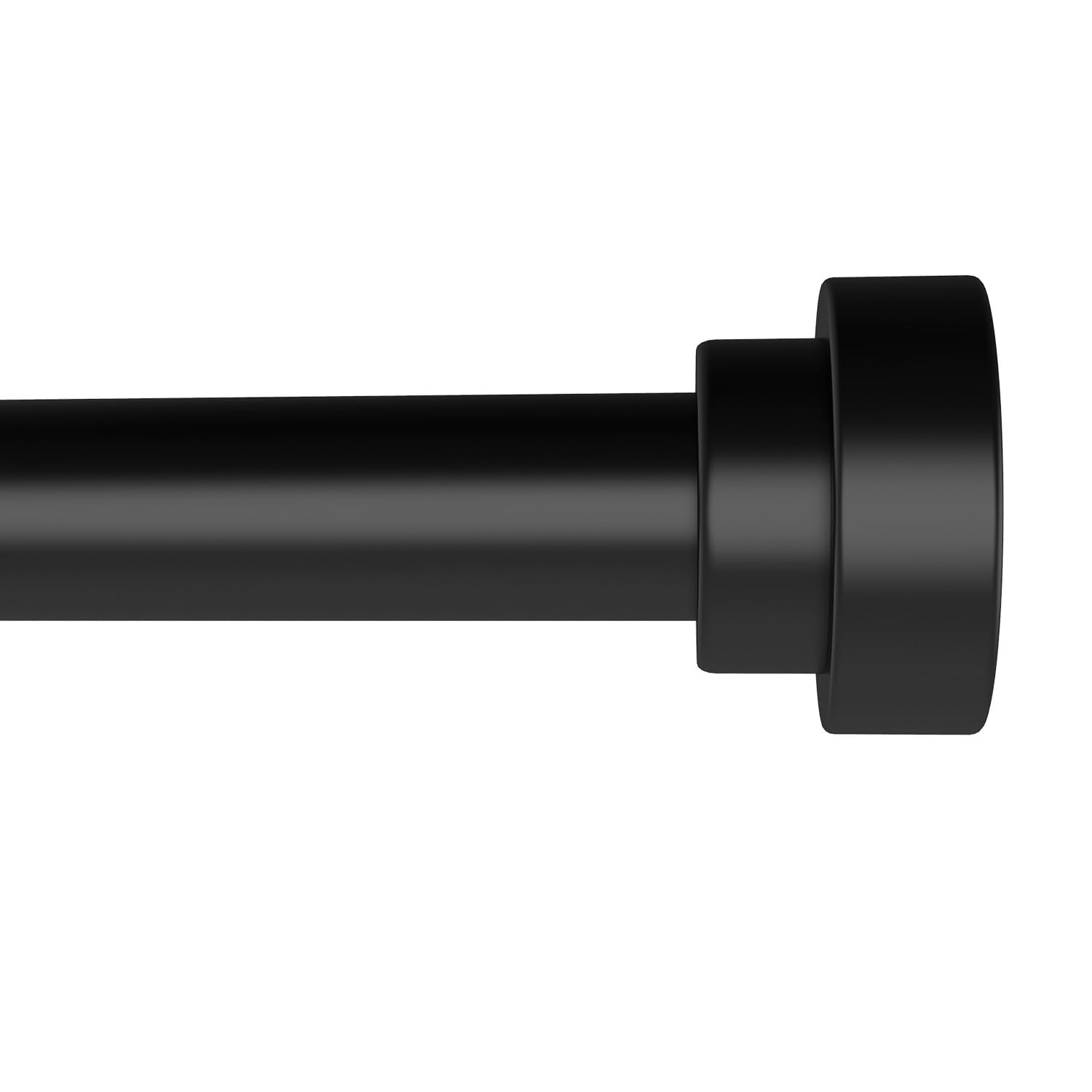 Black Curtain Rods for Windows 28-48 Inches (2.3-4ft) - 5/8 Inch Diameter Heavy Duty Metal Small Curtain Rod with Brackets - Modern Decorative Drapery Rod for Living Room, Bedroom & Office Window Treatments