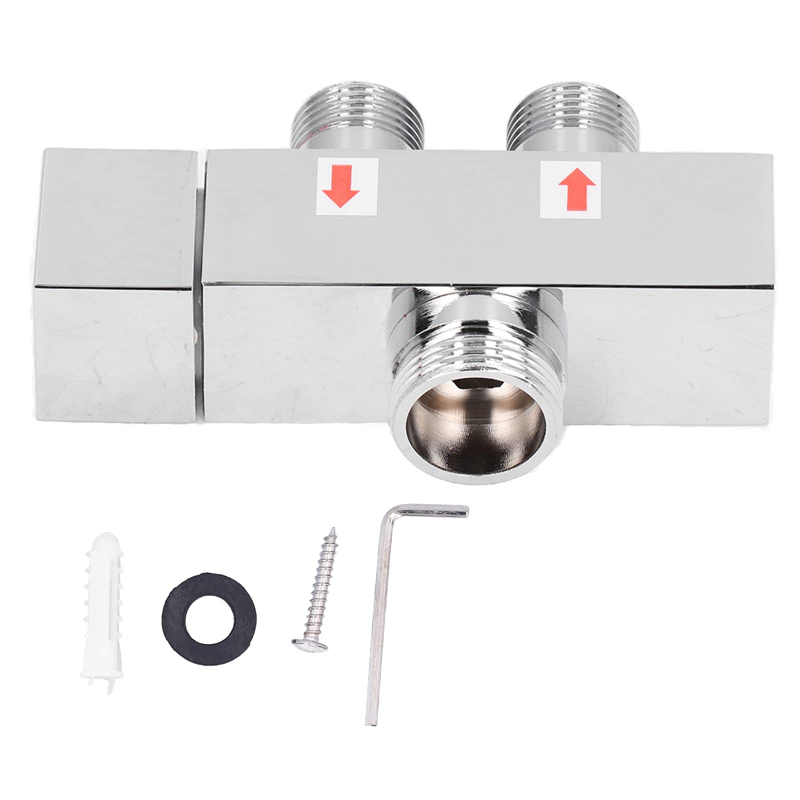 3-Way Shower Diverter Valve - G1/2 Brass Tee Connector for Bidet, Kitchen Sink & Shower Arm - Heavy Duty Faucet Diverter for Bathroom & Kitchen Use