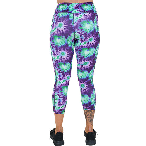 Vibrant Tie Dye Leggings for Women - High Waisted Yoga Pants with Pockets - Soft Stretchy Workout Leggings for Running, Gym & Lounge Wear