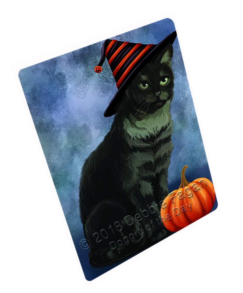 Happy Halloween Tabby Cat Wearing Witch Hat with Pumpkin - Large 18