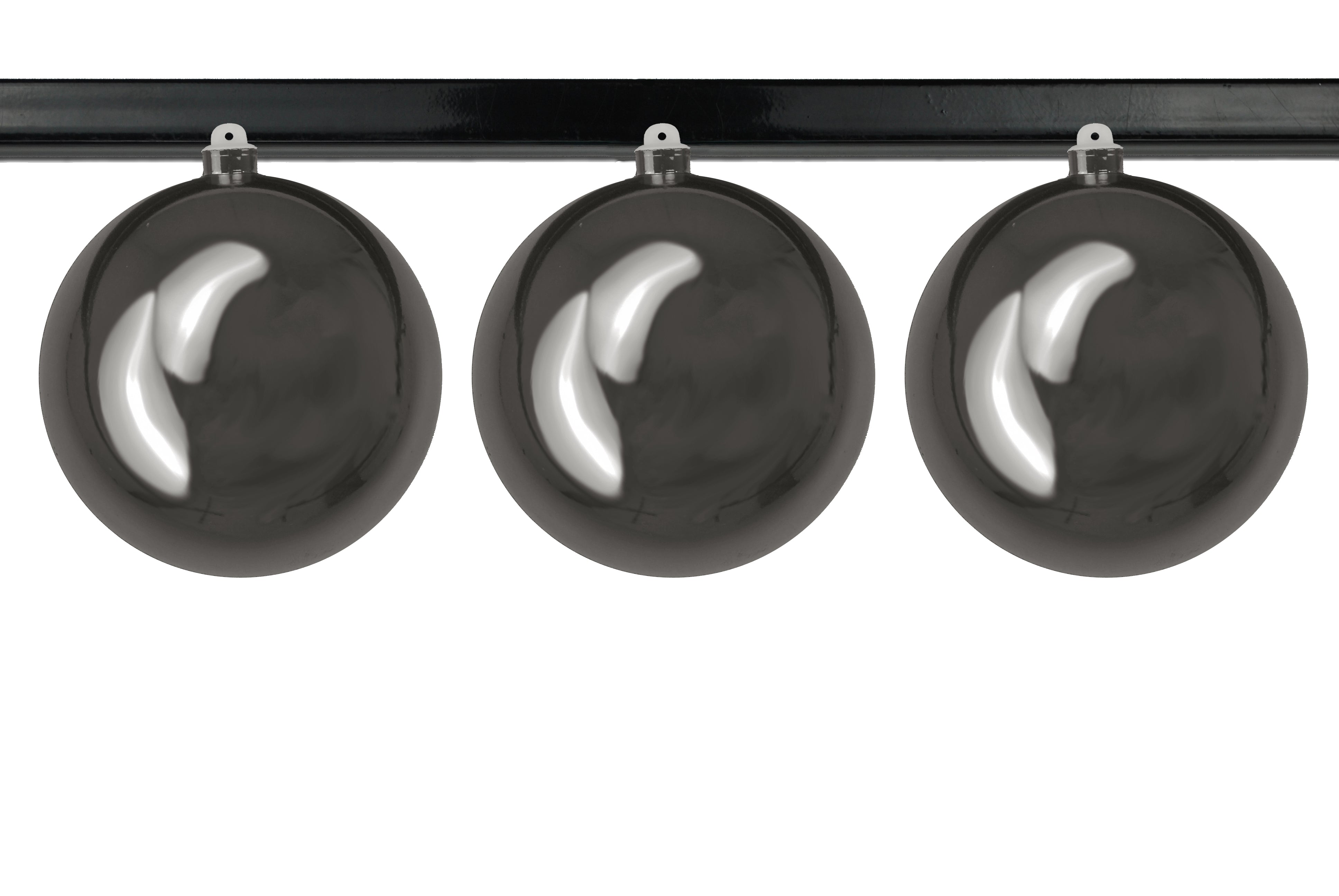 3 Pack 150mm (6 Inch) Shiny Silver Christmas Ball Ornaments - UV Coated with Hanging Wire - Perfect for Holiday Tree Decor, Party & Home Decoration