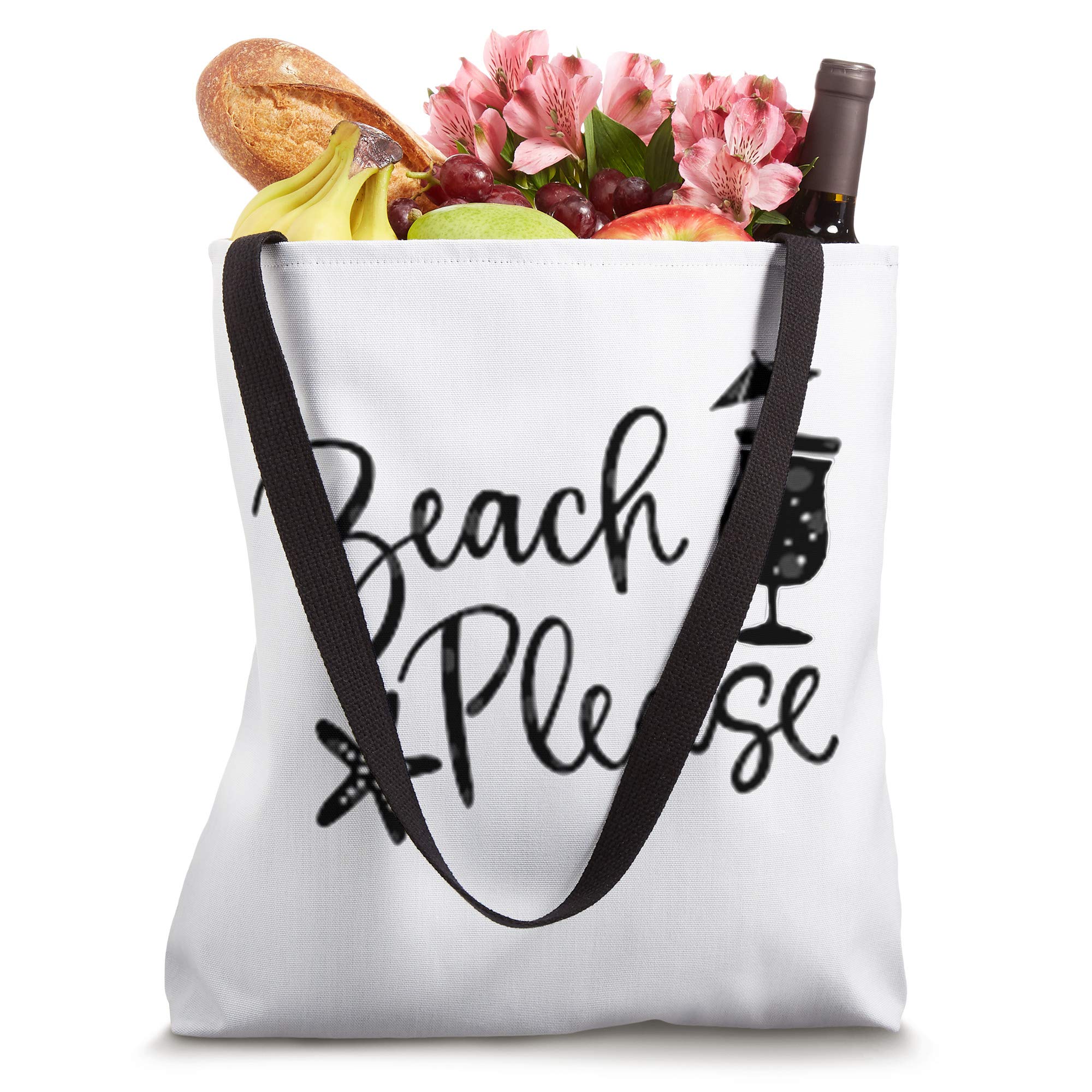 BEACH PLEASE Tote Bag - Large Canvas Beach Tote for Women, Waterproof Sandproof Summer Beach Bag with Zipper Pocket | Perfect for Beach Trips, Pool Parties & Vacation Getaways