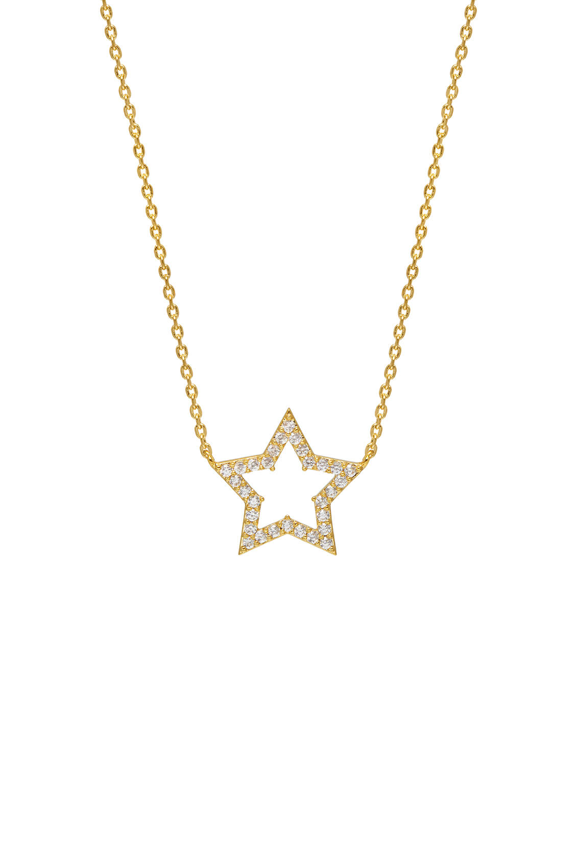 CZ Open Star Pendant Necklace for Women - 925 Sterling Silver Dainty Layering Jewelry - Perfect for Everyday Wear, Gifts & Special Occasions