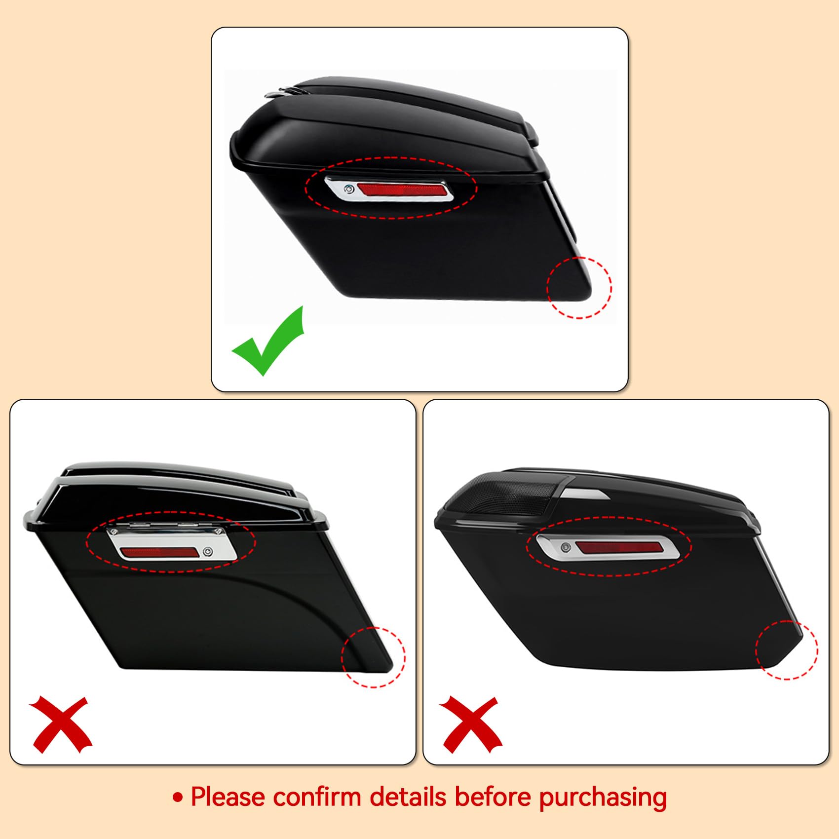 XFMT 6X9 Cutout Grills Saddlebag Speaker Lids for Harley Touring Road King Street Electra Glide 2014-2024 (Vivid Black) - Premium Motorcycle Audio Upgrade for Enhanced Riding Experience