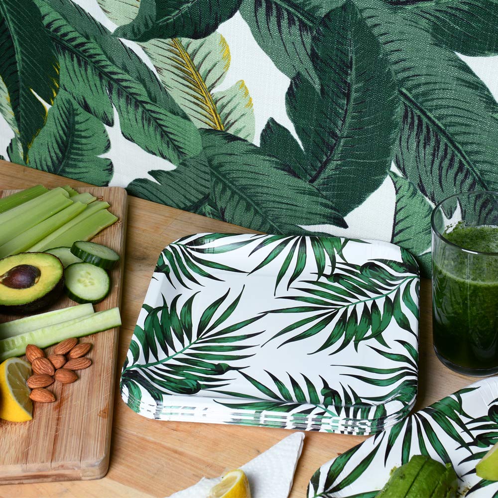 SOLAS Eco-Friendly 9 Inch Square Palm Leaf Plates - 100% Compostable Disposable Dinnerware for Jungle & Luau Parties (Pack of 20) | Perfect for Outdoor Weddings, Picnics & Sustainable Events
