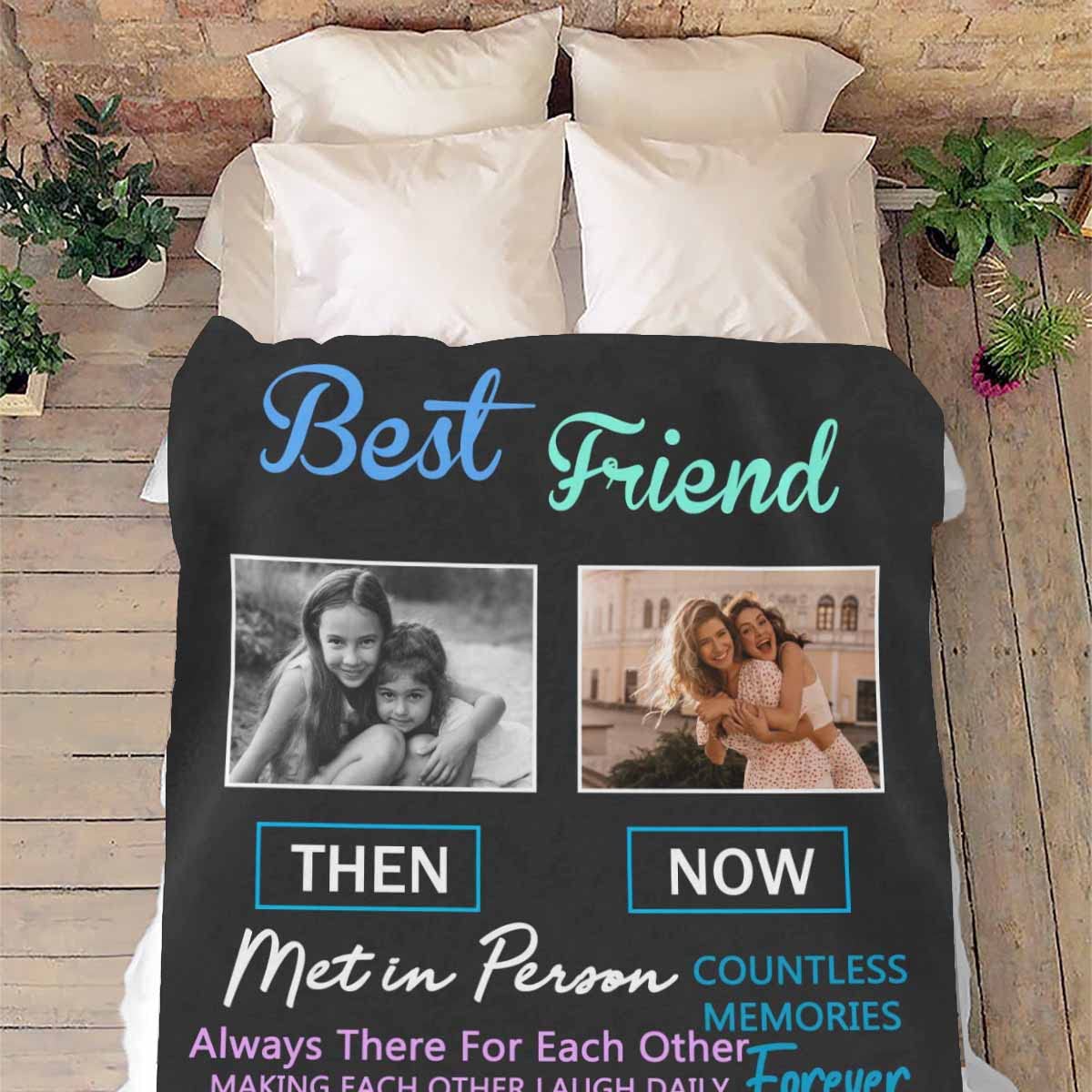 MyPupSocks Personalized Best Friend Blanket - Custom BFF Gifts, Long Distance Friendship Throw, 60x80 Inches, Perfect for Birthday, Anniversary, and Cozy Nights Together