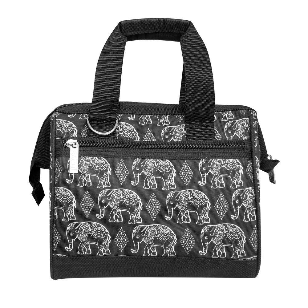 Sachi Insulated Lunch Bag for Women & Men - Boho Elephant Design, Leakproof & Thermal Insulation - Perfect for Work, School, Picnics & Outdoor Activities