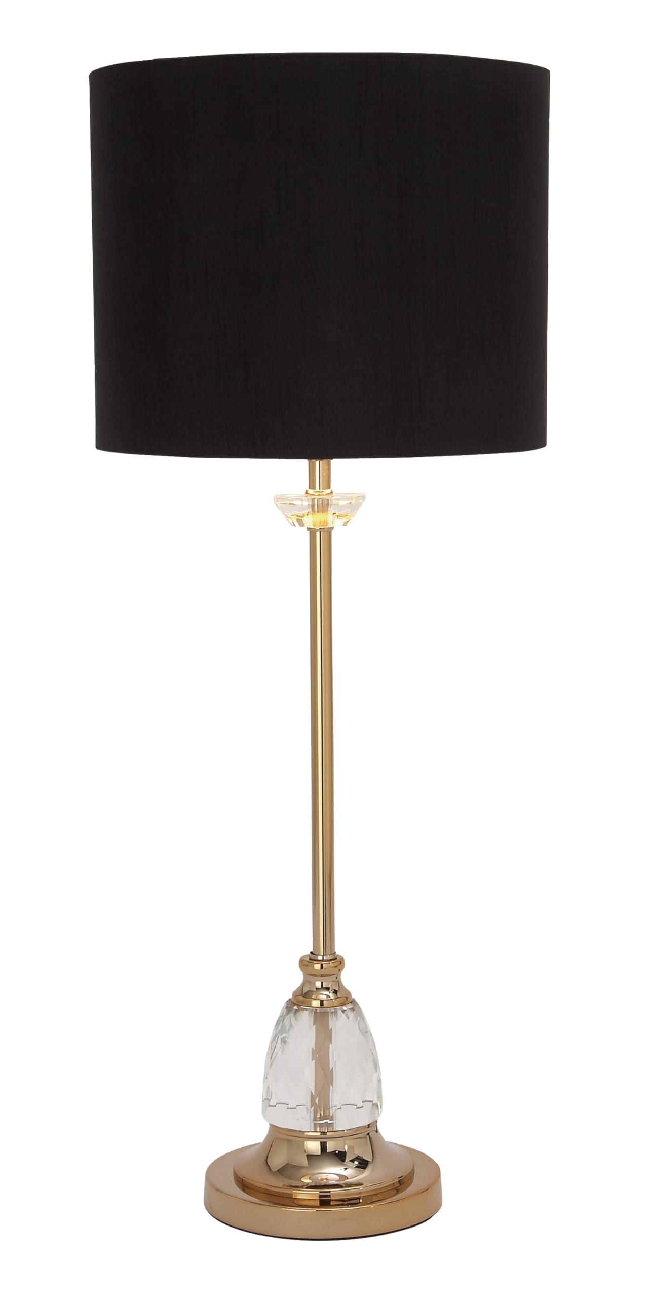 Deco 79 Modern Gold Metal Buffet Lamp with Black Fabric Shade & Crystal Accents - 12