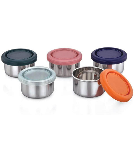 Stainless Steel Airtight Round Food Storage Container - Perfect for Snacks, Lunch, Meal Prep & On-the-Go Portion Control