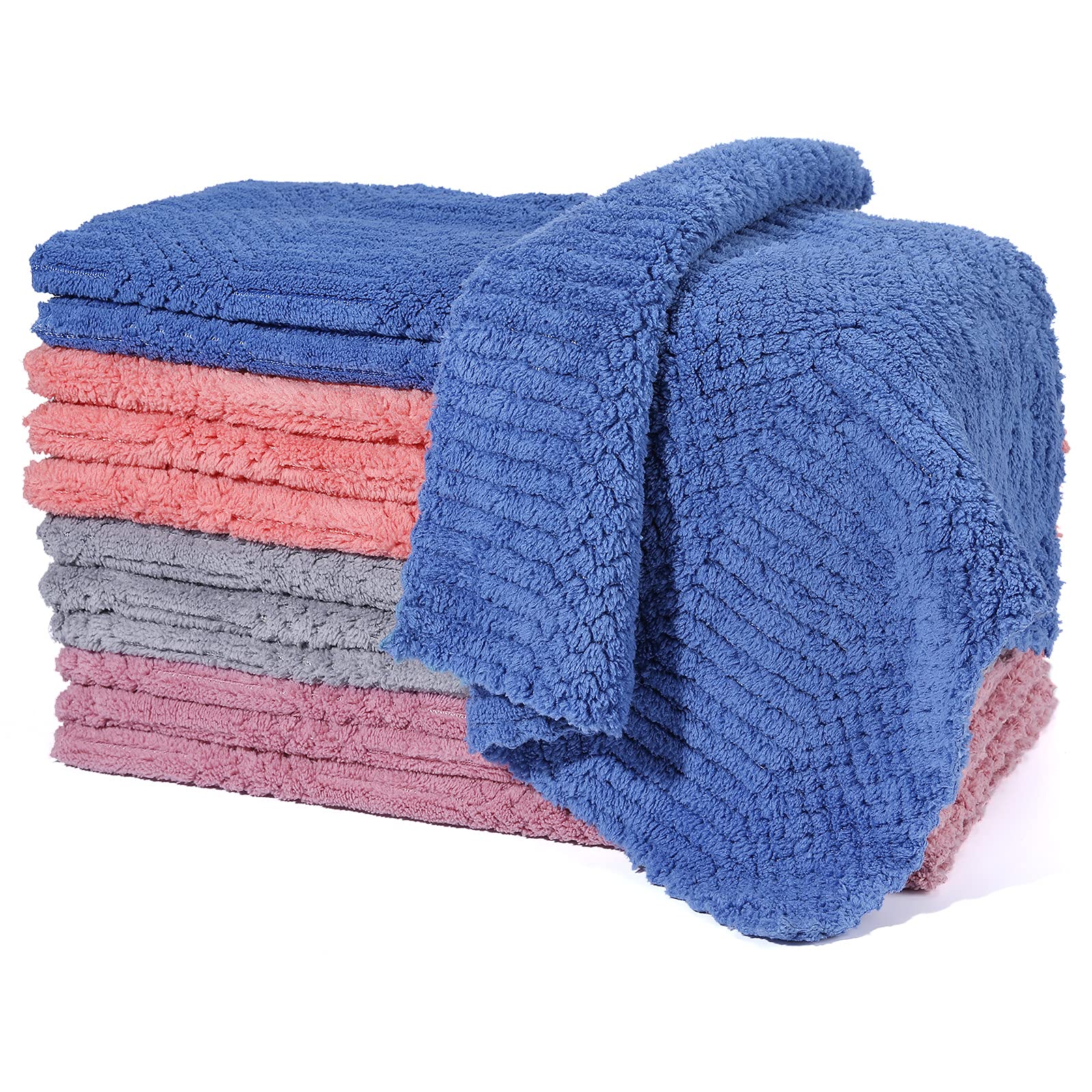 Premium Absorbent Dish Cloths - 12 Pack Reusable Kitchen Towels for Cleaning & Drying | Quick-Dry, Durable & Easy Care | Perfect for Dishes, Countertops & Household Chores (11.8