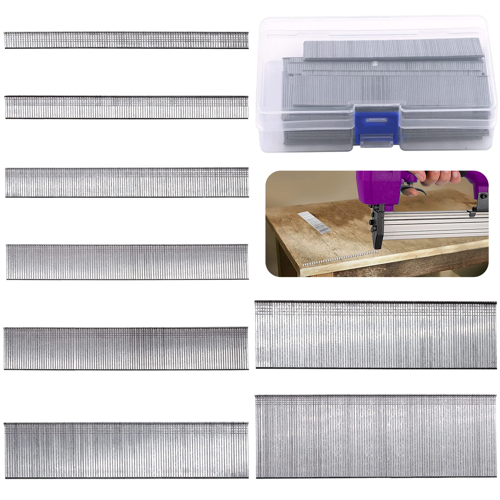 Swpeet 4000Pcs Galvanized Brad Nails Assortment Kit - 8 Sizes (2/5
