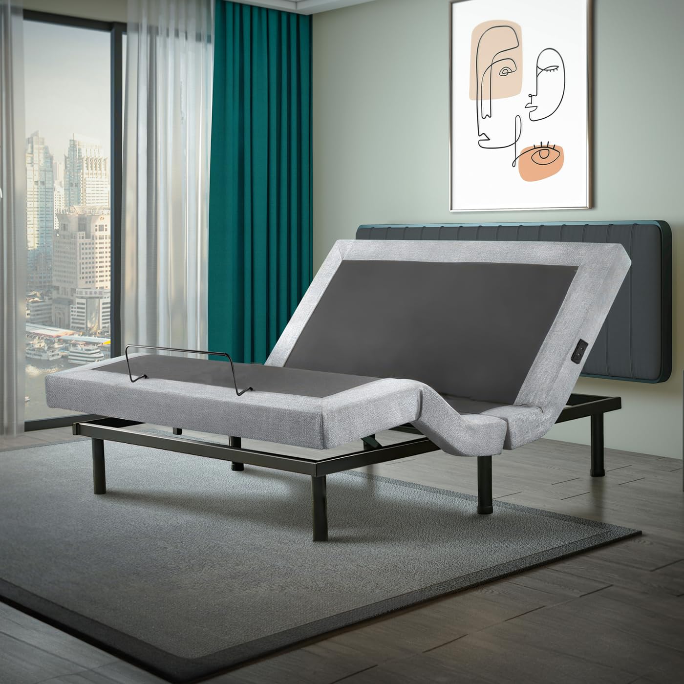 King Adjustable Bed Base with Full Body Massage, USB Ports & Zero Gravity - Anti-Snore Feature, Memory Positions, Under Bed Lighting & Wireless Remote - Perfect for Home Comfort, Relaxation & Better Sleep