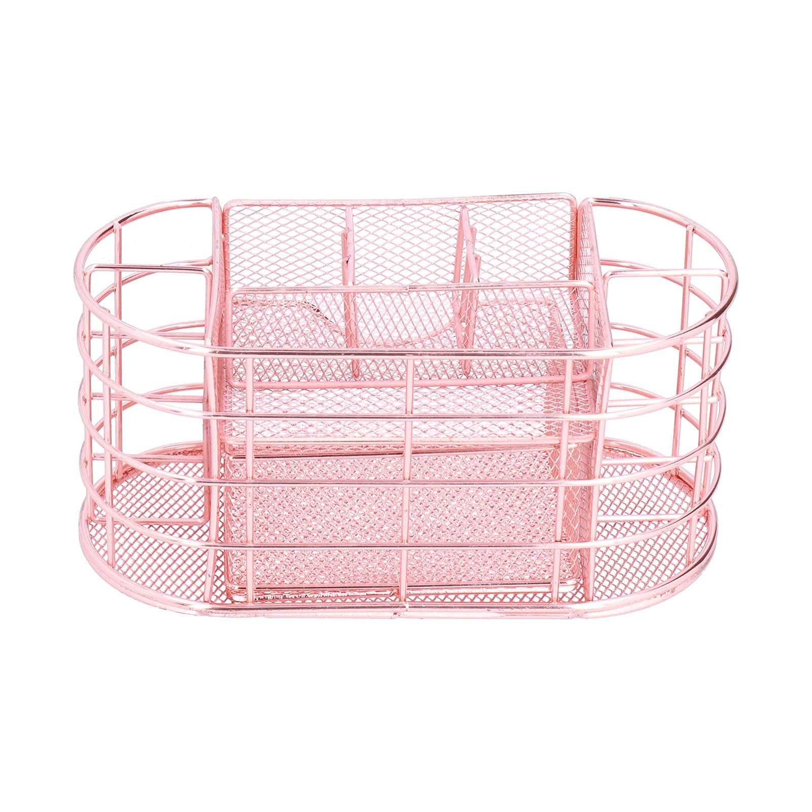 EBTOOLS Multifunctional Wrought Iron Storage Basket - Cosmetic Organizer, Pen Holder for Office & Home - Perfect for Bathroom Vanity, Desk Organization & Bedroom Decor