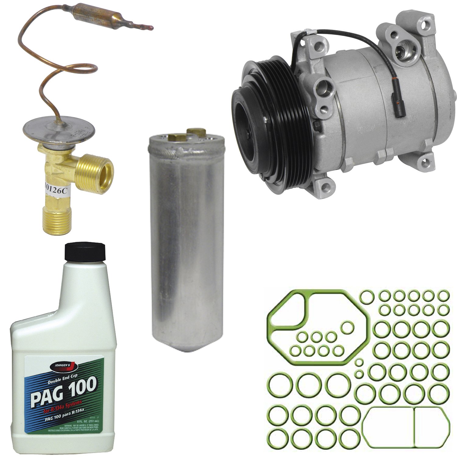 Universal KT 1828 Air Conditioner Compressor Kit - Complete A/C Component Set for Car, Truck & SUV - Perfect for AC System Repair & Replacement