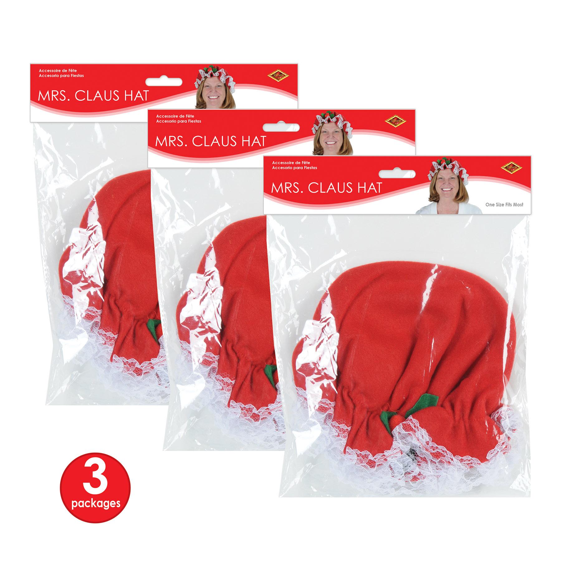 12 Pack Beistle Christmas Mrs Claus Hat - Festive Santa Hat for Women, Holiday Party Costume Accessories - Perfect for Christmas Parties, Caroling & Holiday Photos