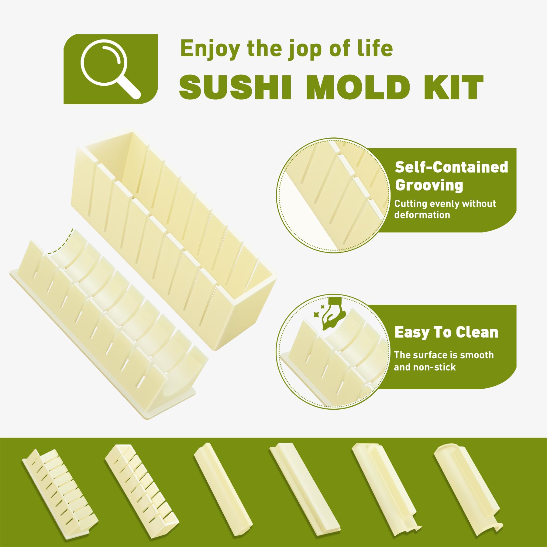 Premium 12-Piece Sushi Making Kit with Rice Mold & Roller - Complete DIY Sushi Maker Set for Beginners - Perfect for Home Cooking, Parties & Japanese Cuisine Lovers