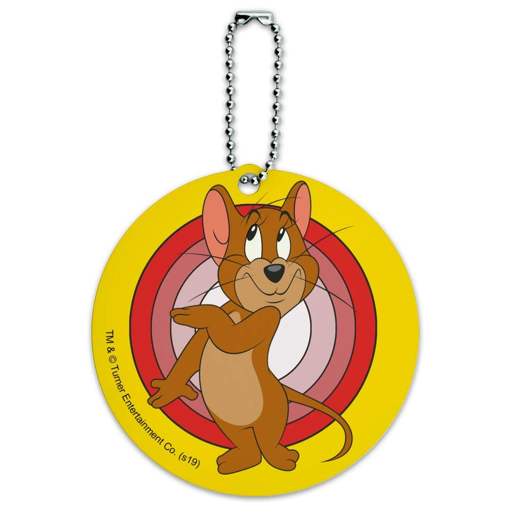Tom and Jerry Character Round Luggage ID Tag - Cute Cartoon Suitcase Name Tag for Travel Bags, Carry-Ons & Backpacks - Perfect for Kids and Adults Travel Accessories