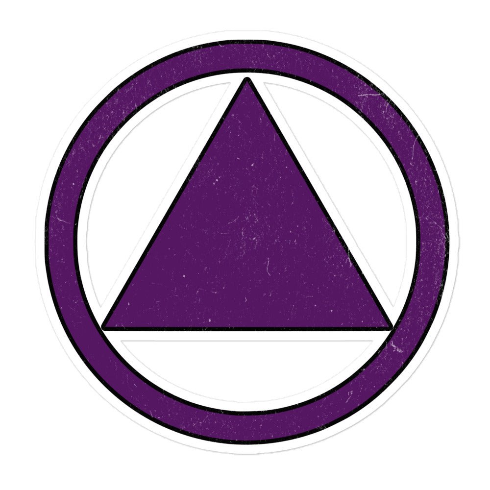 Regal Purple Sobriety Symbol Sticker - Motivational Recovery Decal for Laptops, Water Bottles & Journals - Inspirational AA Sobriety Gift for Addiction Recovery