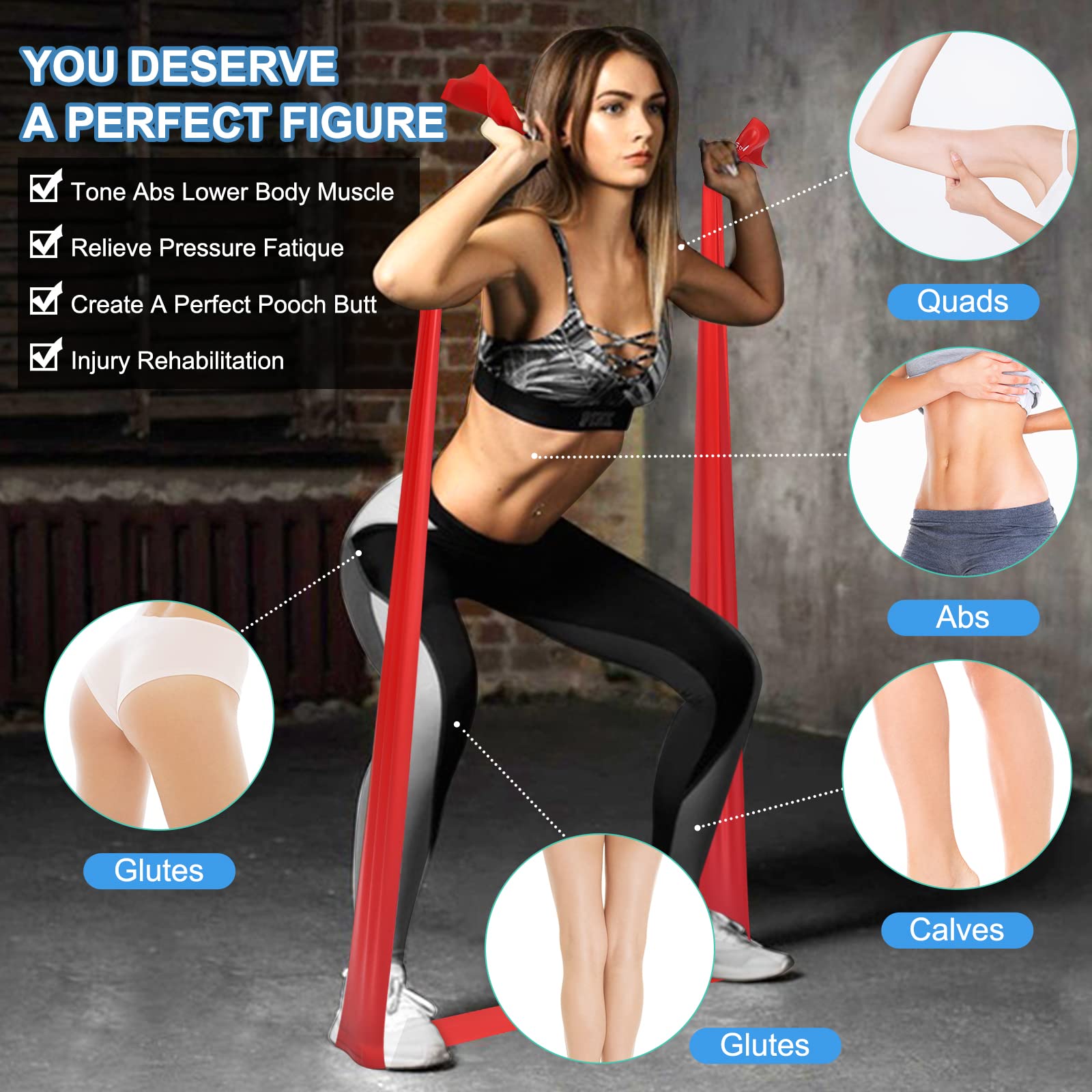 Premium Resistance Bands Set for Home Workouts & Physical Therapy - 59