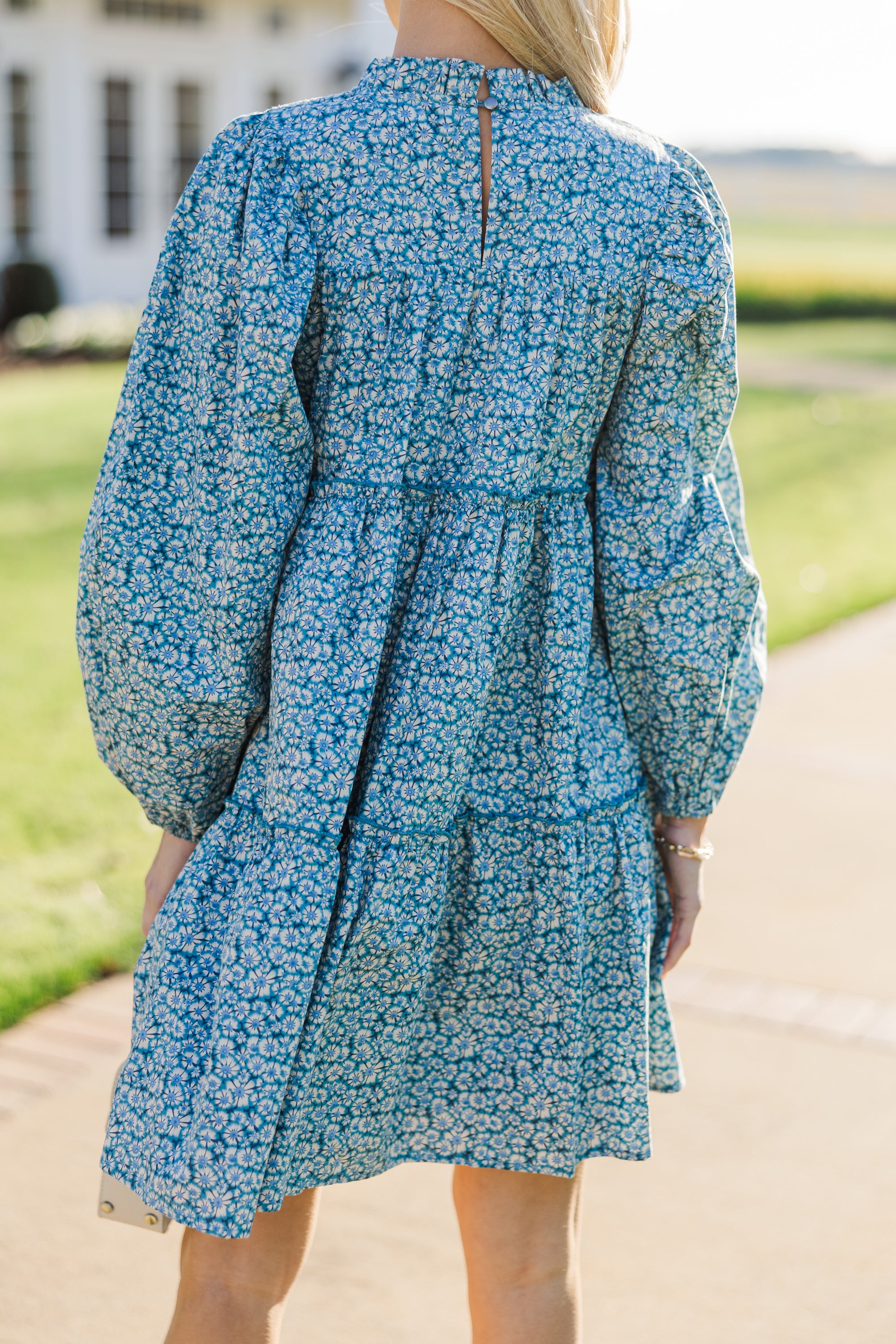 Best Blue Ditsy Floral Babydoll Dress for Women - Summer Casual & Party Wear