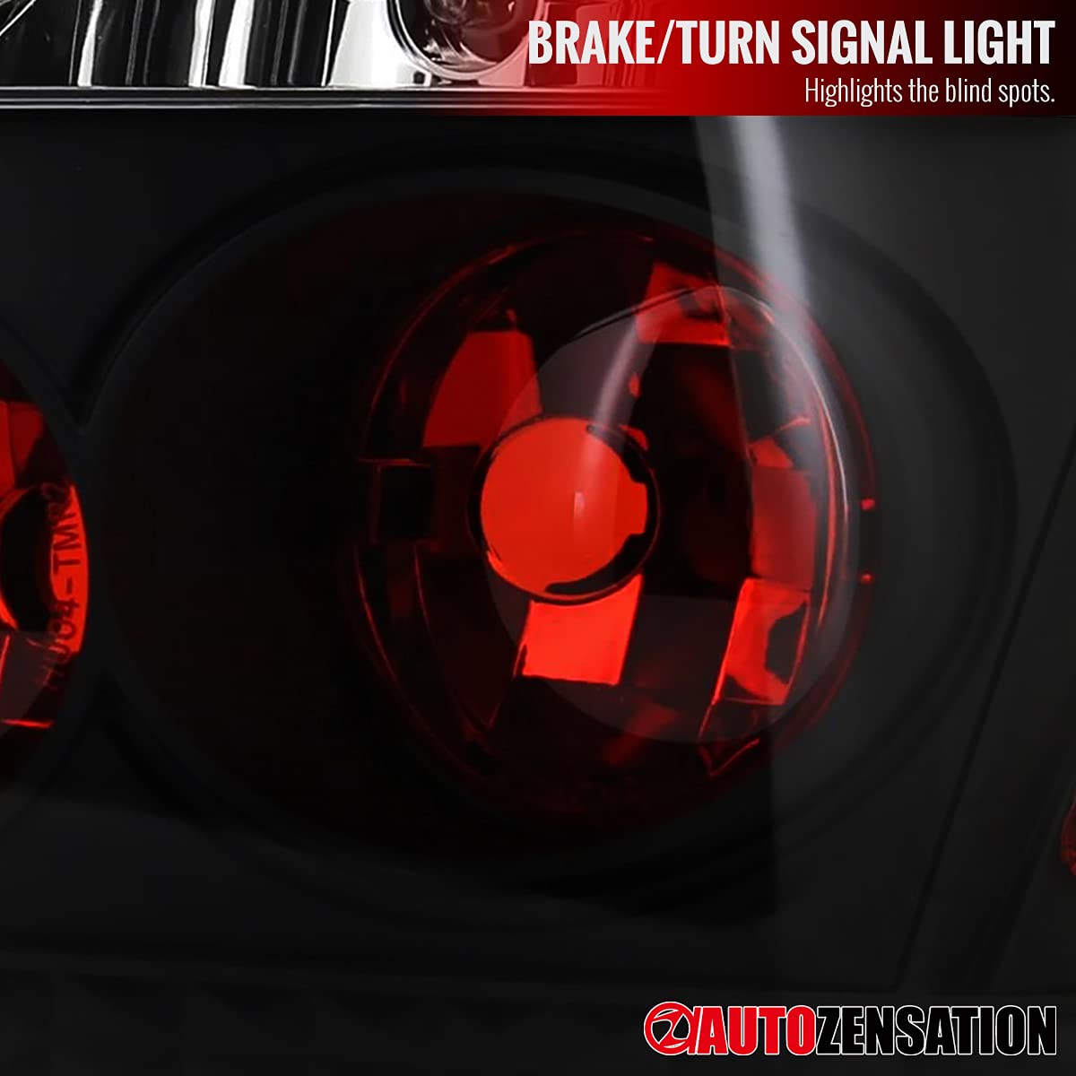 2004-2010 Car Rear Tail Lights - Black LED Brake & Reverse Lamps Pair (Left + Right) for Improved Night Visibility & Safety