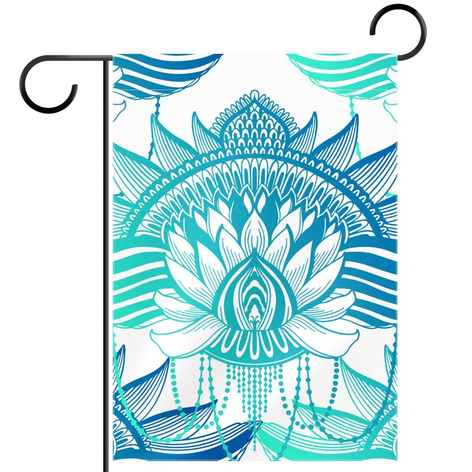 12×18 Inch Double Sided Lotus Flower Mandala Garden Flag - Ethnic Abstract Print Decorative Yard Banner for Outdoor, Home, Party & Holiday Decorations | Perfect for Spring Celebrations, Patio Decor & Front Yard Displays