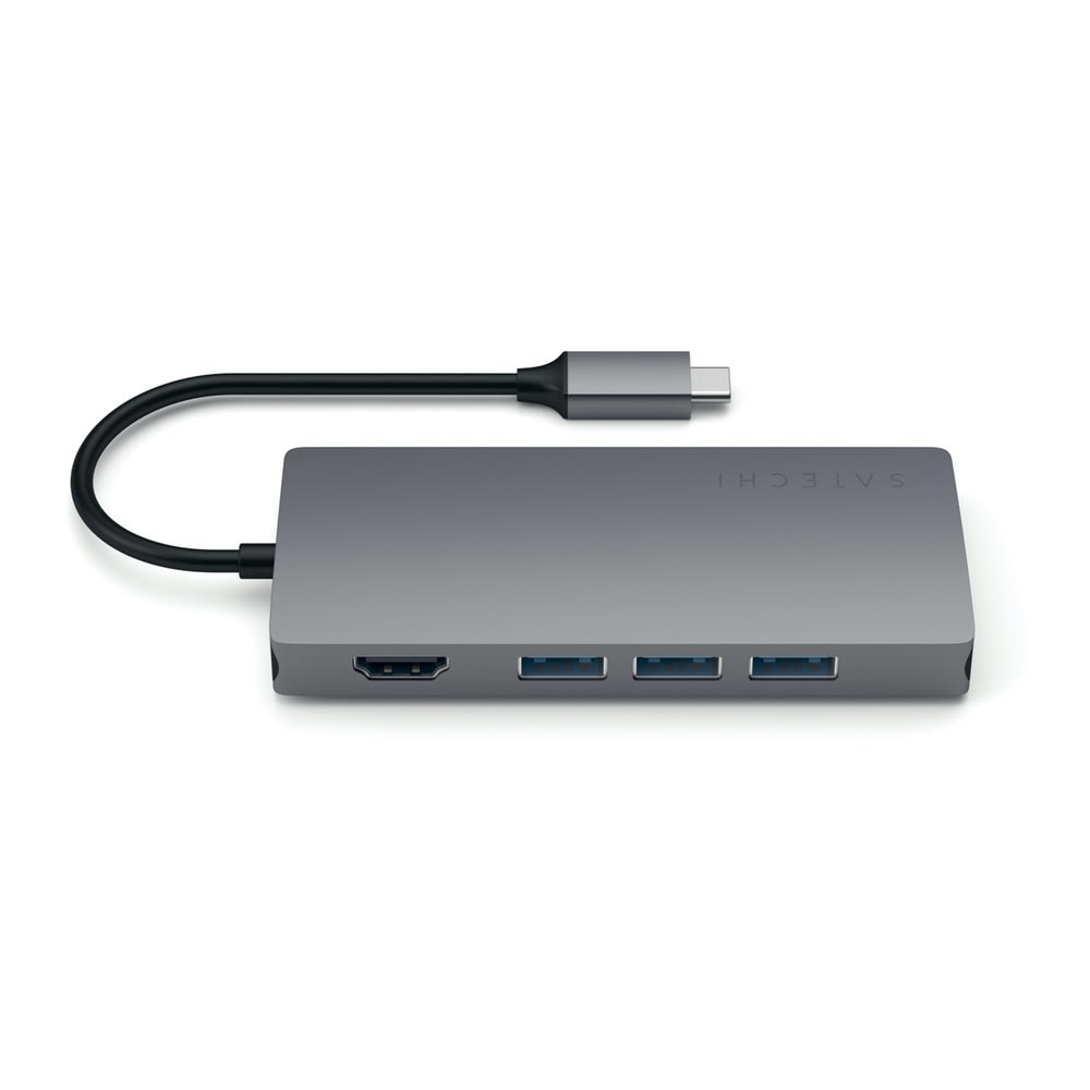 Satechi USB C Multiport Adapter with 4K HDMI, Ethernet, 3 USB Ports - Perfect for MacBook Pro, iPad Pro & Windows Laptops | Home Office & Travel Essential