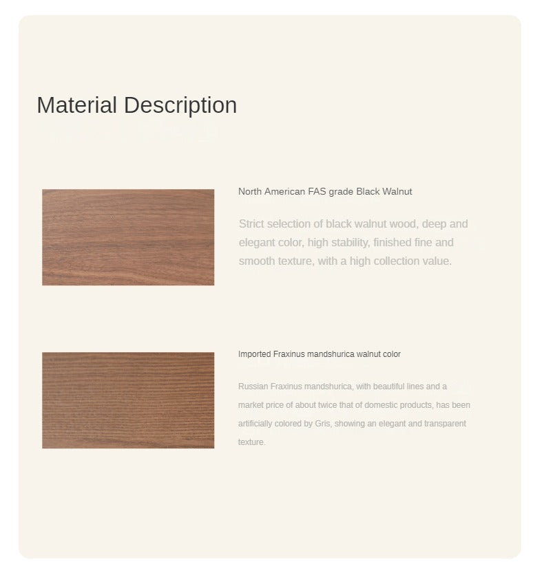 Premium Black Walnut & Ash Solid Wood Nightstand - Stylish Bedside Storage Table for Bedroom, Living Room, or Office