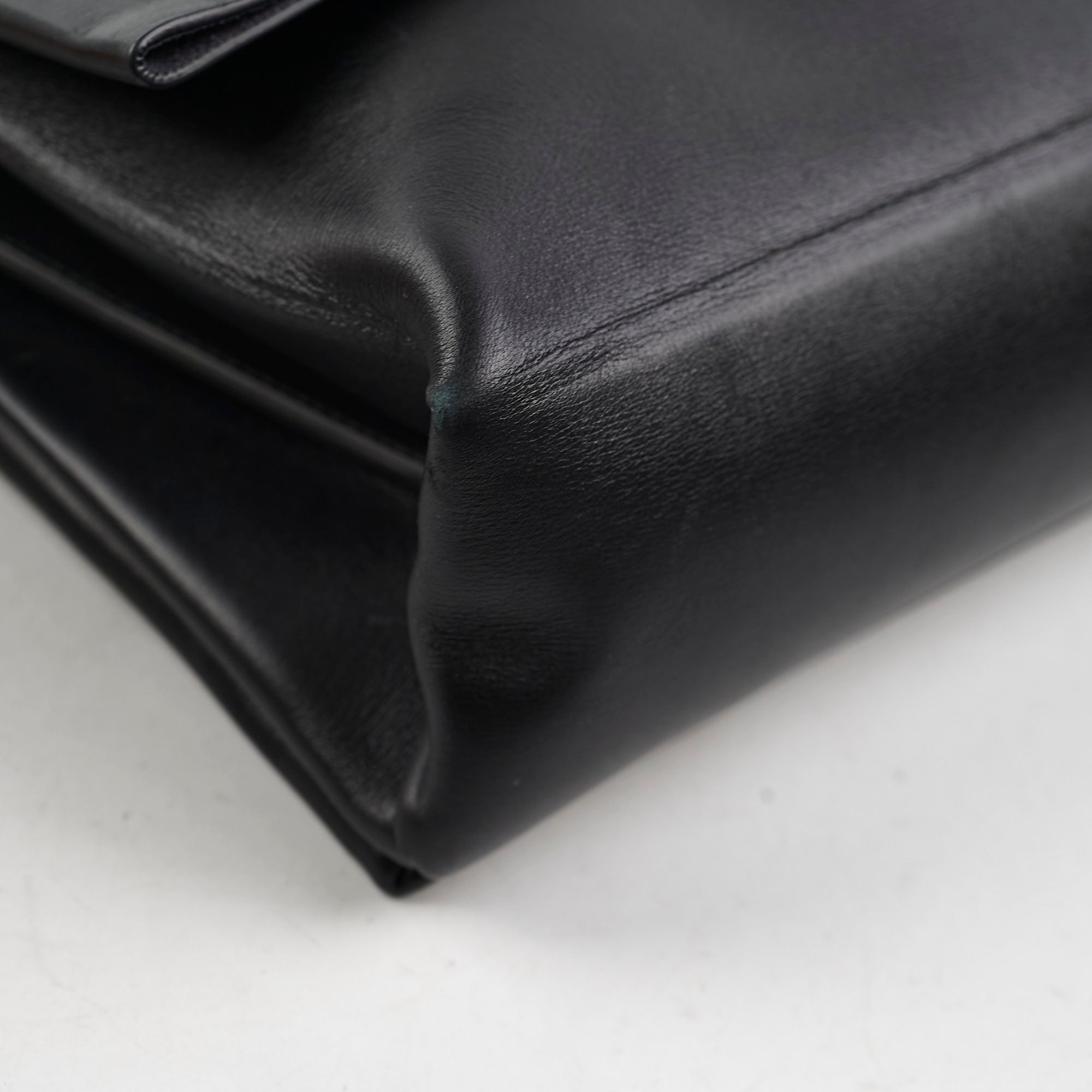 Celine Blade Leather Shoulder Bag for Women - Genuine Leather Crossbody Purse with Adjustable Strap, Black Handbag for Work, Travel & Evening Out