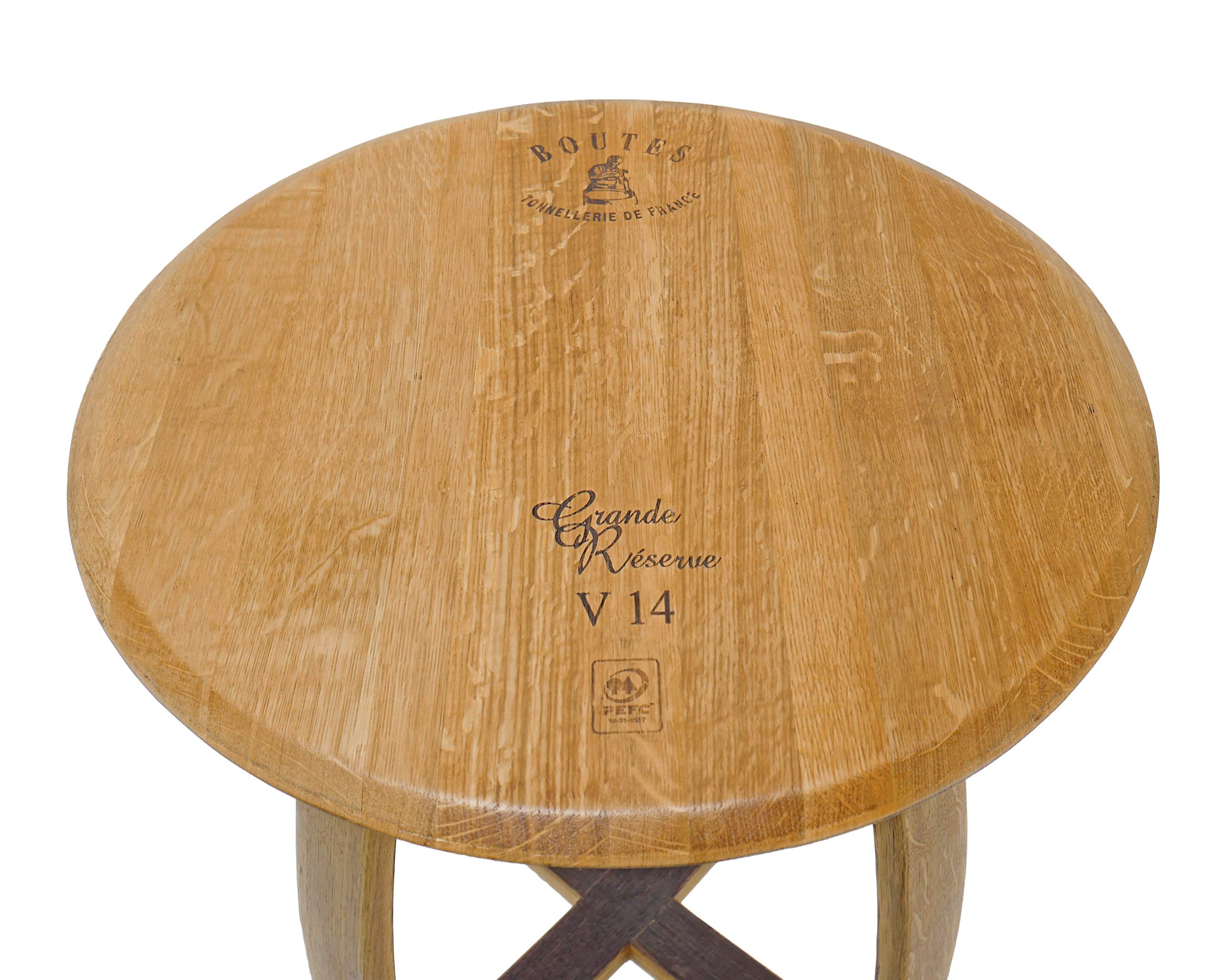 Handcrafted Isabella Side End Table - Rustic Wine Barrel Furniture for Living Room, Bedroom & Bar Decor