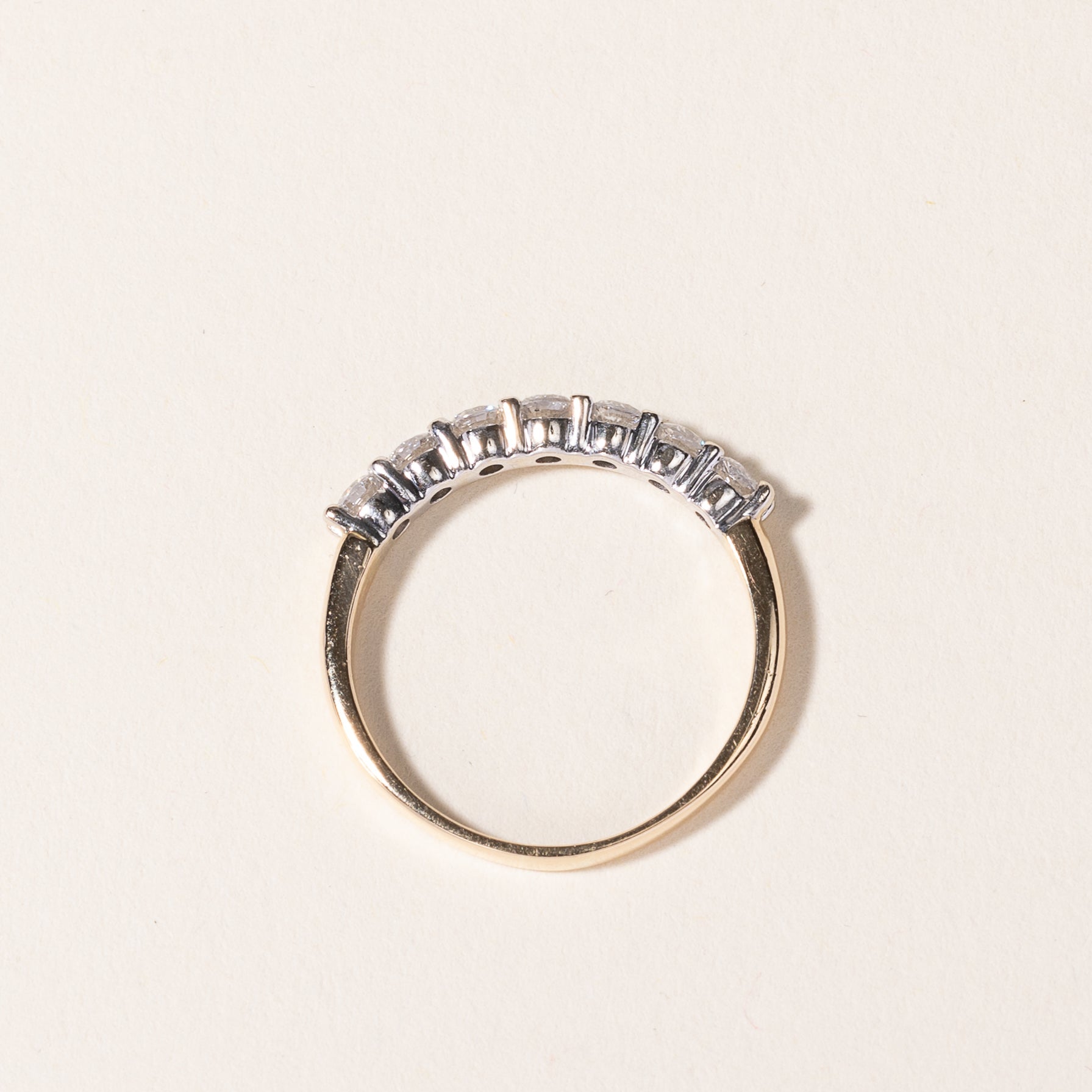 14K Yellow Gold Seven Stone Diamond Band Ring - 0.70ctw Total Weight - Size 8 - Perfect for Engagement, Wedding, Anniversary & Special Occasion Jewelry Gifts