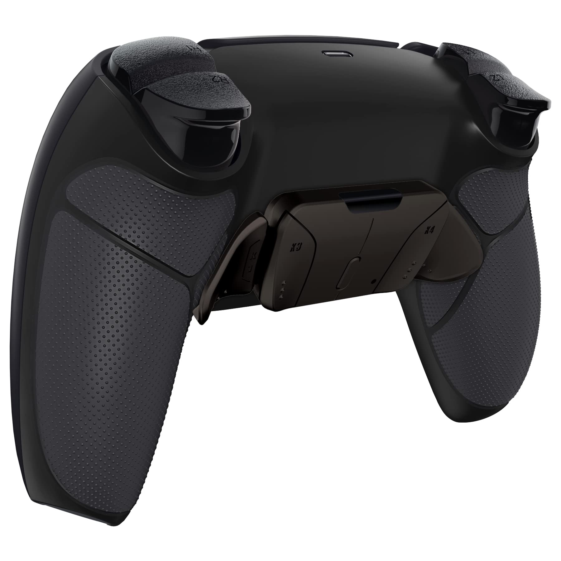 eXtremeRate Programmable RISE4 Metal Remap Kit for PS5 Controller BDM-030/040/050 - Remapping Board, Rubberized Grip Backplate Case & Metal Back Paddles (Black) - Perfect for Competitive Gaming & Custom Controller Setup