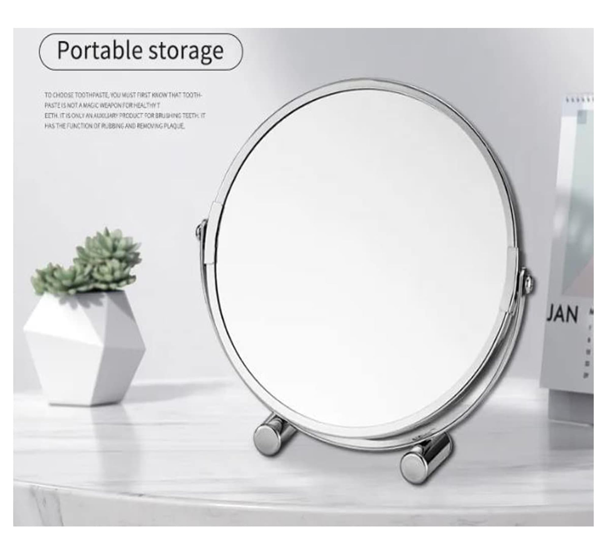 SIBY Double Sided Makeup Mirror with 1X & 5X Magnification - 360° Rotating Vanity Mirror with Stand for Makeup Application, Skincare & Eyebrow Grooming | Perfect for Bedroom, Bathroom & Dressing Table