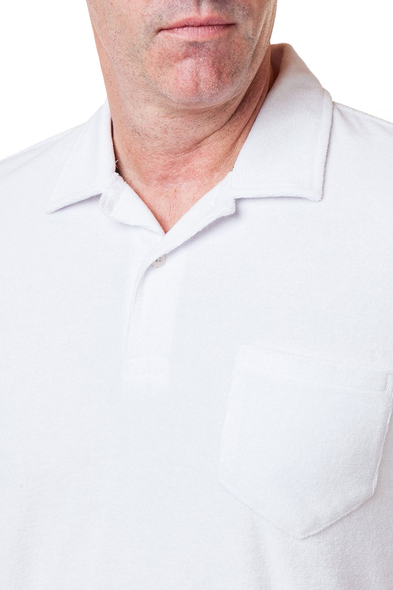 Premium Terry Cloth Polo Shirt for Men - Soft Breathable Cotton, Classic White Casual Shirt | Perfect for Golf, Summer Outfits & Lounge Wear