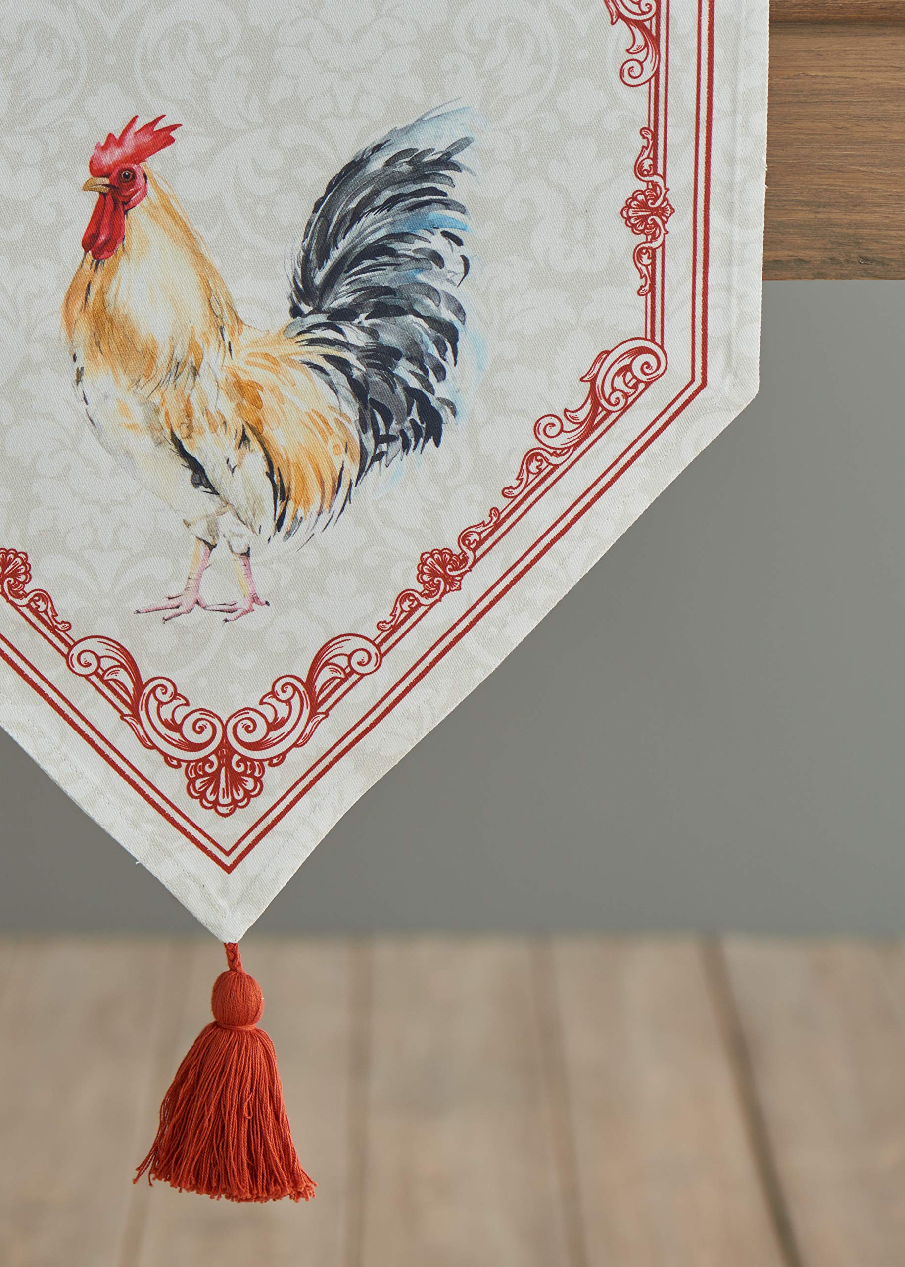 Maison d'Hermine 100% Cotton Double Layer Easter Table Runner - 108 Inch Long Farmhouse Style Dining Decor for Spring, Summer, Kitchen, Party & Camping (Campagne, 14.5x108 in) - Perfect for Easter Celebrations, Picnics and Outdoor Dining
