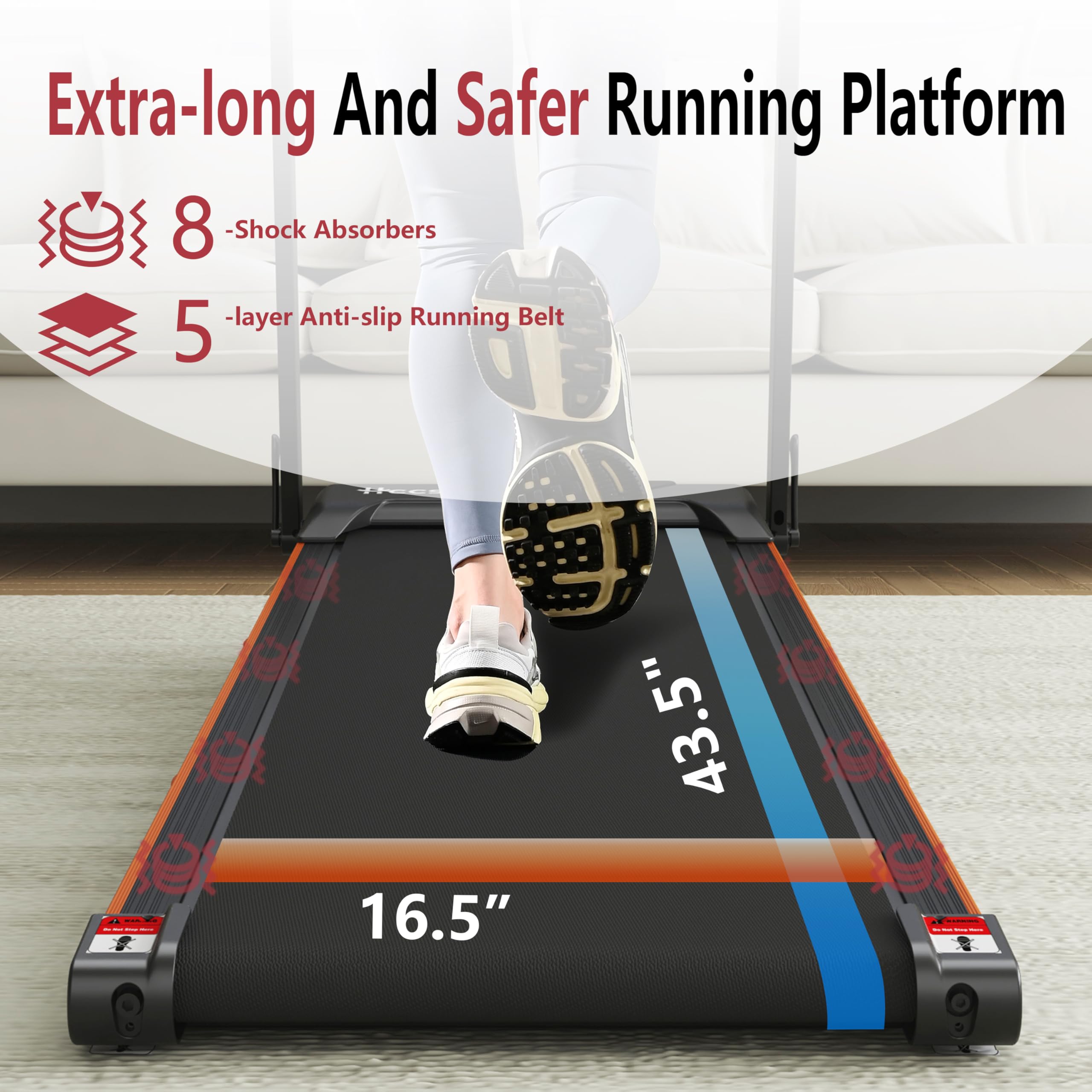 3 in 1 Under Desk Treadmill with Incline - Foldable Walking Pad with Removable Desk Workstation, 3.5HP Compact Treadmill for Home & Small Office - Wristband Remote Control - Perfect for Work from Home & Fitness Tracking