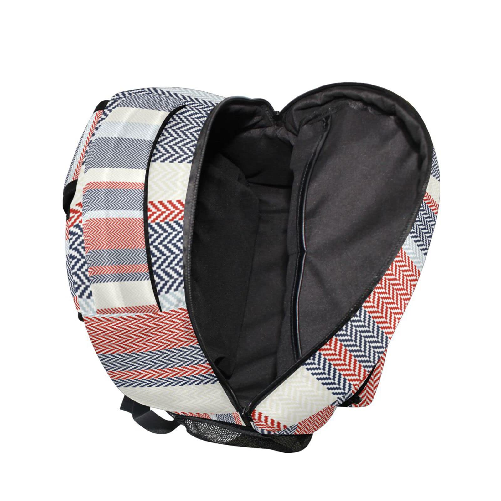 Stylish Striped Backpack for Women & Men - Lightweight Daypack for Gym, Sports, Travel & Casual Use | Durable Shoulder Bag in Classic Red & Navy
